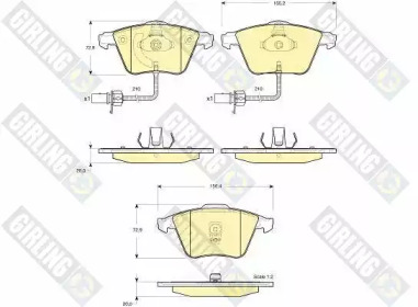 Дисковой тормозной механизм GIRLING для SKODA FABIA I Combi (6Y5) 1.4