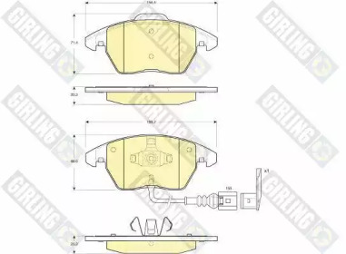 Тормозные колодки GIRLING для VW POLO (6R, 6C) 1.4 BiFuel
