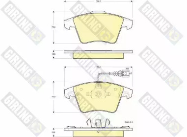 Дисковой тормозной механизм GIRLING для VW TRANSPORTER VI c бортовой платформой/ходовая часть (SFD, SFE 2.0 TDI