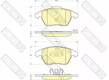 Дисковой тормозной механизм GIRLING для VW POLO (6R, 6C) 1.8 GTI