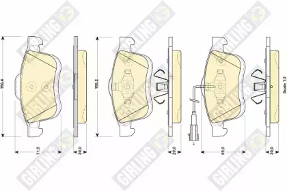 Тормозные колодки GIRLING для FIAT DOBLO вэн (263_) 1.4