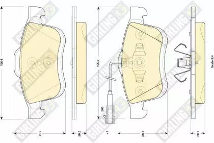 Тормозные колодки GIRLING для FIAT DOBLO вэн (263_) 1.6 D Multijet