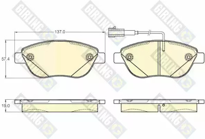Тормозные колодки GIRLING для FIAT DOBLO вэн (263_) 1.4