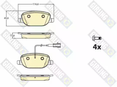 Дисковой тормозной механизм GIRLING для ALFA ROMEO 4C SPIDER (961_) 1.8