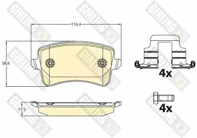 Дисковой тормозной механизм GIRLING для AUDI A4 Avant (8K5, B8) 2.0 TDI quattro