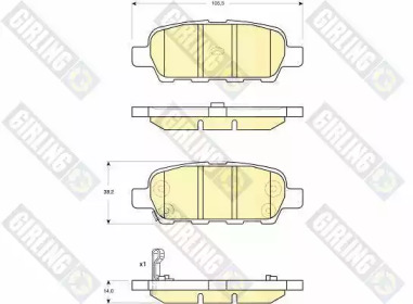 Дисковой тормозной механизм GIRLING для NISSAN TEANA I (J31) 2.3