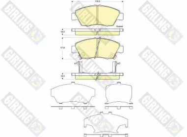 Тормозные колодки GIRLING для HONDA CIVIC VII купе (EM2) 1.6 i