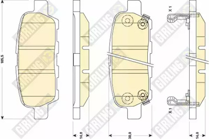 Тормозные колодки GIRLING для NISSAN MURANO III (Z52_) 3.5 V6