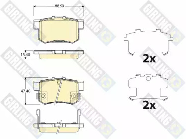 Дисковой тормозной механизм GIRLING для SUZUKI SX4 (EY, GY) 1.6 VVT 4x4 (RW 416)