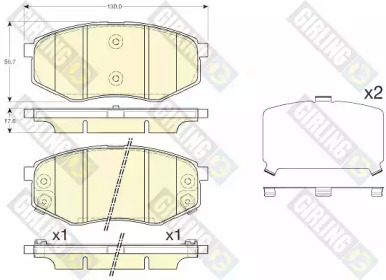Тормозные колодки GIRLING для KIA SOUL II (PS) 1.6 CRDi 136