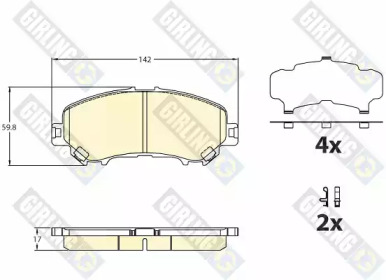 Дисковой тормозной механизм GIRLING для NISSAN QASHQAI II (J11, J11_) 1.2 DIG-T