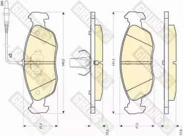 Комплект тормозов GIRLING для PEUGEOT 306 Кабриолет (7D, N3, N5) 1.6
