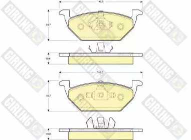 Дисковой тормозной механизм GIRLING для VW POLO (6R, 6C) 1.2 TDI