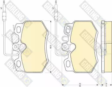 Комплект тормозов GIRLING для PEUGEOT 205 I (741A/C) 1.7 Diesel