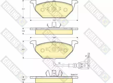 Комплект тормозов GIRLING для VW BORA Variant (1J6) 1.4 16V