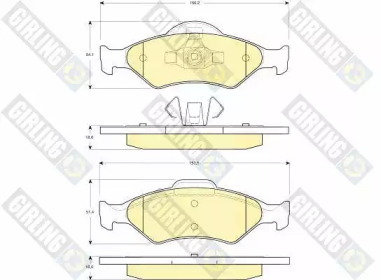 Комплект тормозов GIRLING для FORD FIESTA Фургон (JV_) D 1.8