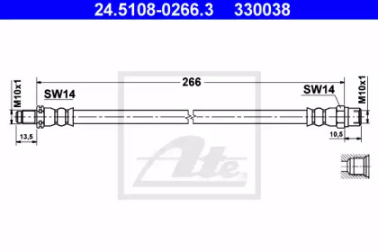 тормозные шланги ATE для VW SCIROCCO (53) 1.6