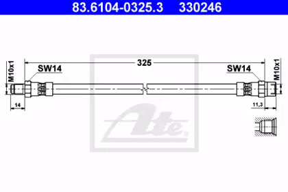 тормозные шланги ATE для VW SCIROCCO (53) 1.6