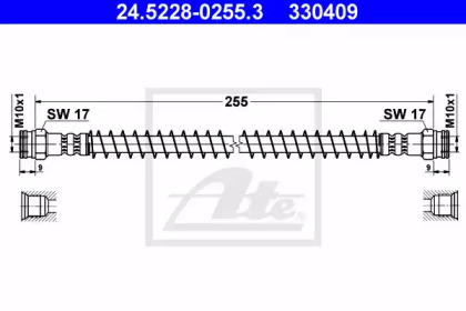 тормозные шланги ATE для PEUGEOT 205 I (741A/C) 1.7 Diesel
