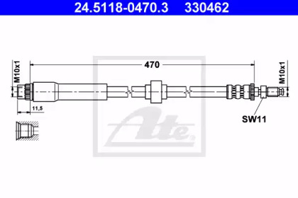 тормозные шланги ATE для PEUGEOT 405 I (15B) 1.8 Turbo Diesel