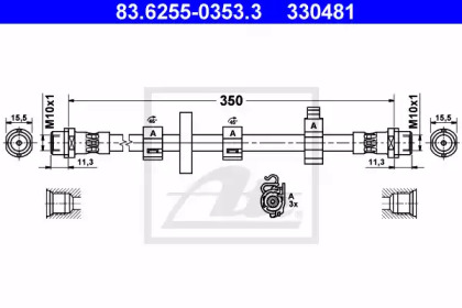 тормозные шланги ATE для VW TRANSPORTER IV c бортовой платформой/ходовая часть (70XD) 2.5 TDI