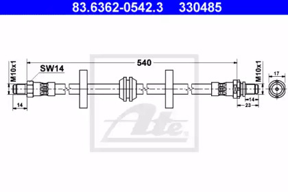 тормозные шланги ATE для FORD COUGAR (EC_) 2.5 V6 24V