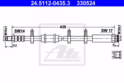тормозные шланги ATE для PEUGEOT J5 автобус (290P) 2.5 D