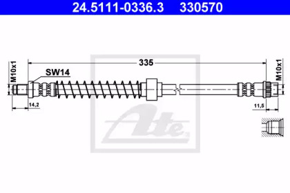 тормозные шланги ATE для NISSAN KUBISTAR (X76) 1.5 dCi