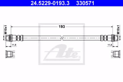 тормозные шланги ATE для NISSAN KUBISTAR (X76) 1.5 dCi