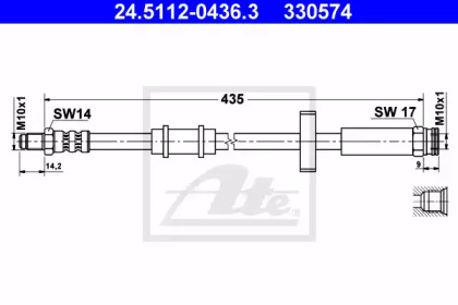 тормозные шланги ATE для PEUGEOT J5 автобус (290P) 2.5 D