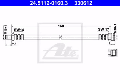 тормозные шланги ATE для ALFA ROMEO 146 (930_) 1.9 JTD (930.B4B)