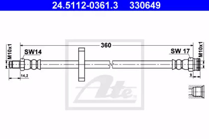 тормозные шланги ATE для PEUGEOT BOXER автобус (244, Z_) 2.2 HDi