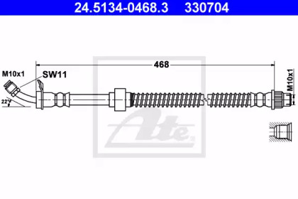тормозные шланги ATE для NISSAN INTERSTAR Фургон (X70) dCi 120