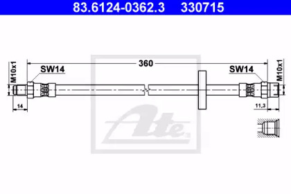 тормозные шланги ATE для VW LT 40-55 I c бортовой платформой/ходовая часть (293-909) 2.4 D
