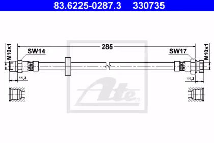 тормозные шланги ATE для VW GOLF II (19E, 1G1) 1.8 GTI 16V