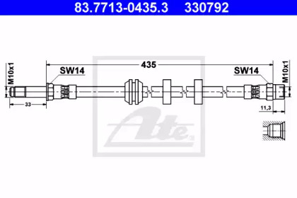 тормозные шланги ATE для VW CADDY II Variant (9K9B) 1.4