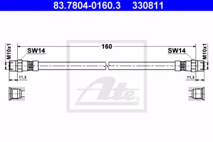 тормозные шланги ATE для VW GOLF II (19E, 1G1) 1.8 i Cat Syncro