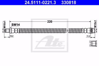 тормозные шланги ATE для NISSAN NV300 Kombi (X82) 1.6 dci 95