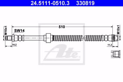 тормозные шланги ATE для NISSAN INTERSTAR Фургон (X70) dCi 120