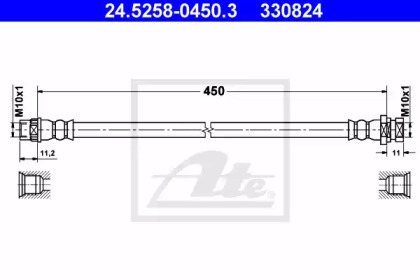 тормозные шланги ATE для NISSAN INTERSTAR Фургон (X70) dCi 120