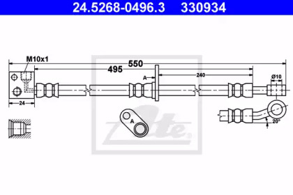 тормозные шланги ATE для HONDA JAZZ II (GD_, GE3, GE2) 1.3 (GD1)