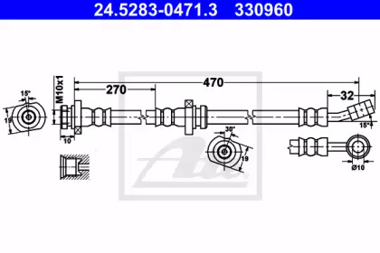 тормозные шланги ATE для NISSAN ALMERA I (N15) 2.0 D