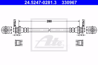 тормозные шланги ATE для NISSAN NOTE (E11, NE11) 1.5 dCi