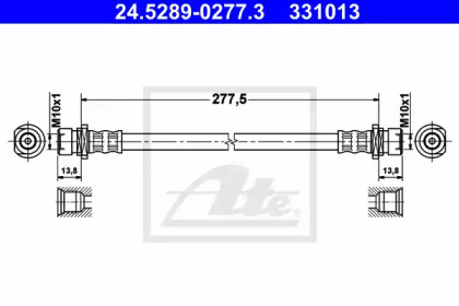 тормозные шланги ATE для HONDA CIVIC VII купе (EM2) 1.6 i