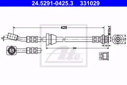 тормозные шланги ATE для CHEVROLET MATIZ (M200, M250) 1.0