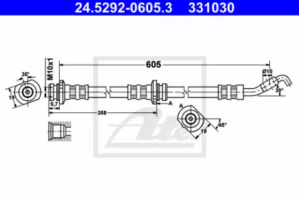 тормозные шланги ATE для NISSAN NOTE (E11, NE11) 1.5 dCi