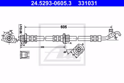тормозные шланги ATE для NISSAN NOTE (E11, NE11) 1.5 dCi