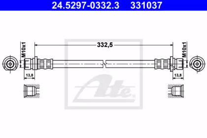 тормозные шланги ATE для HONDA JAZZ II (GD_, GE3, GE2) 1.3 (GD1)