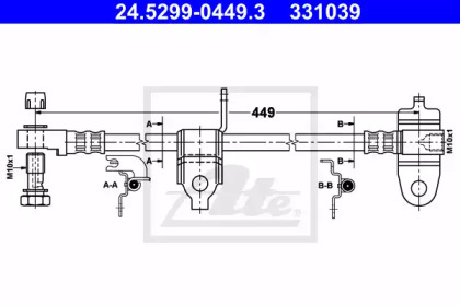 тормозные шланги ATE для FORD TRANSIT c бортовой платформой/ходовая часть (FM_ _, FN_ _) 2.3 BiFuel