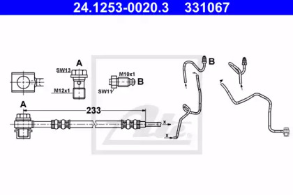 тормозные шланги ATE для VW BORA Variant (1J6) 1.4 16V